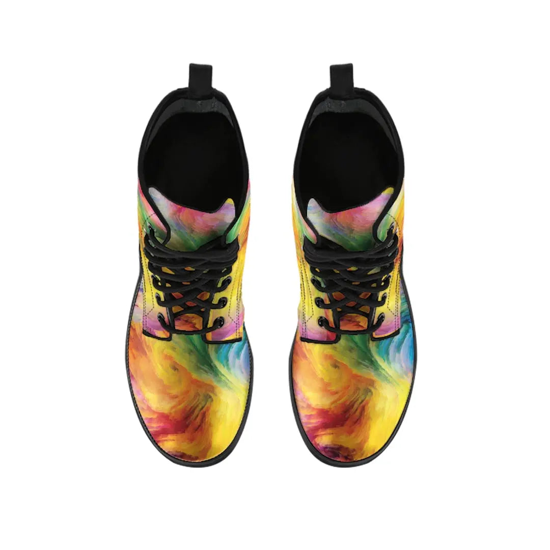 Tie Dye  Women's Ankle Boots Lace-up Platform Boot - Image #3