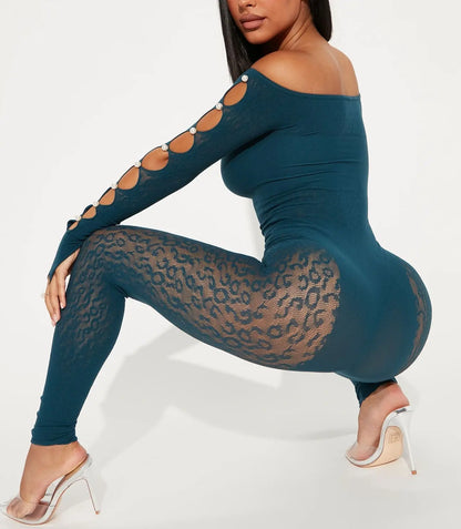 Sheer Mesh Jumpsuit Women - Image #5