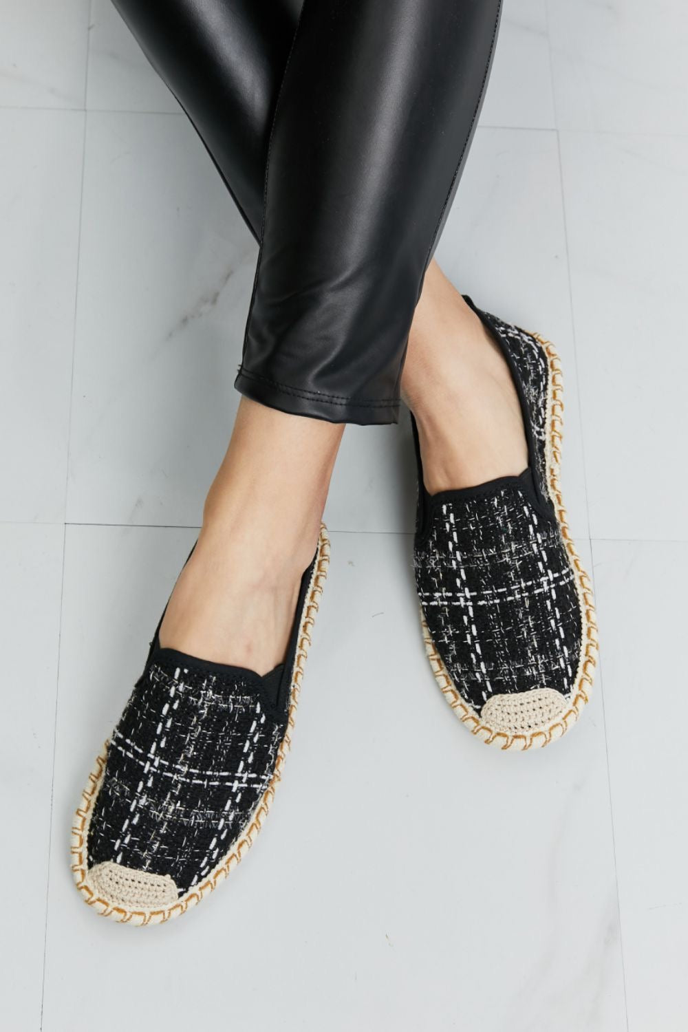 Espadrilles Retro Plaid Loafers Casual Shoes Design For You Store