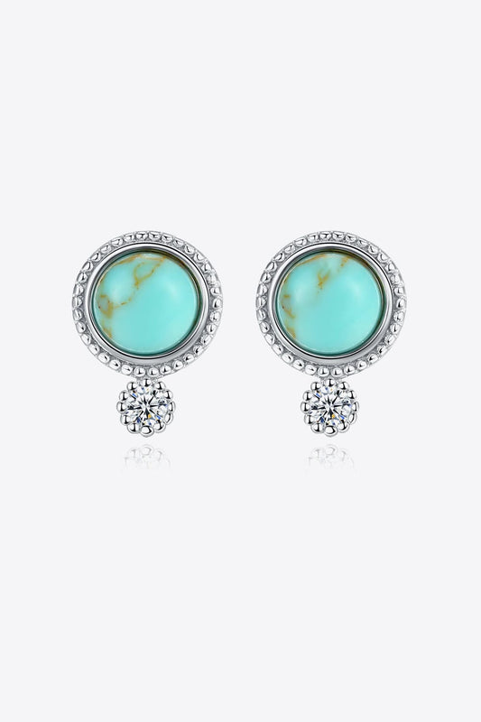 Turquoise Platinum-Plated Earrings Trendsi