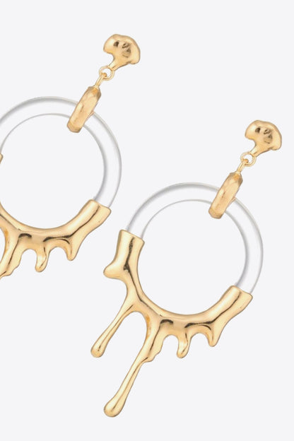 Zinc Alloy and Resin Drop Earrings Trendsi