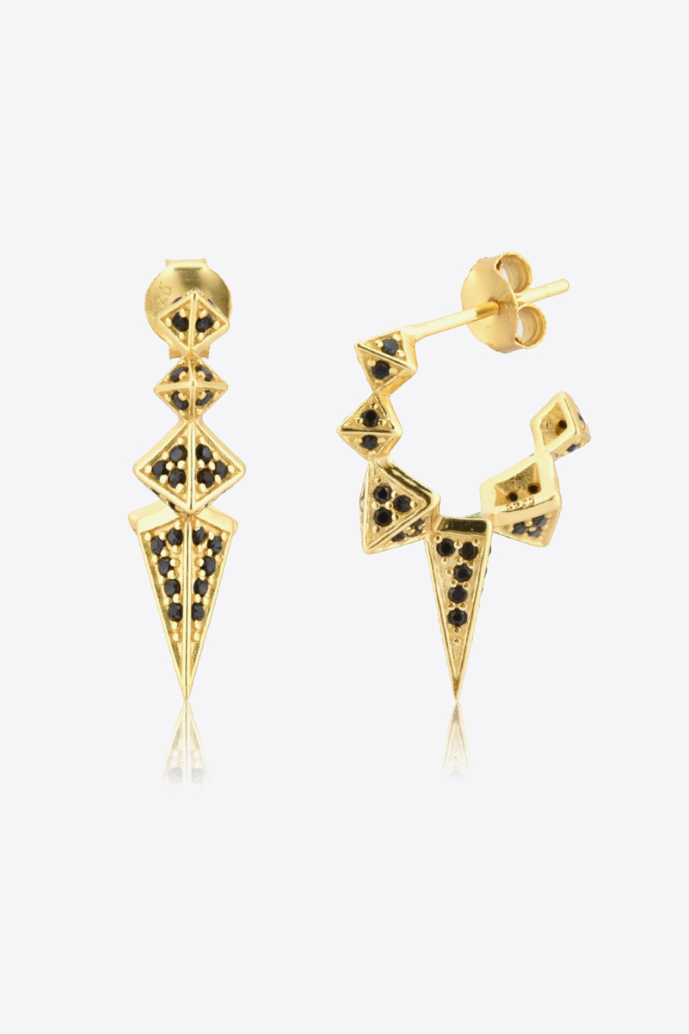 Geometric Zircon Decor 925 Sterling Silver Earrings Trendsi