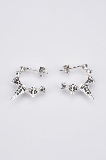 Geometric Zircon Decor 925 Sterling Silver Earrings Trendsi