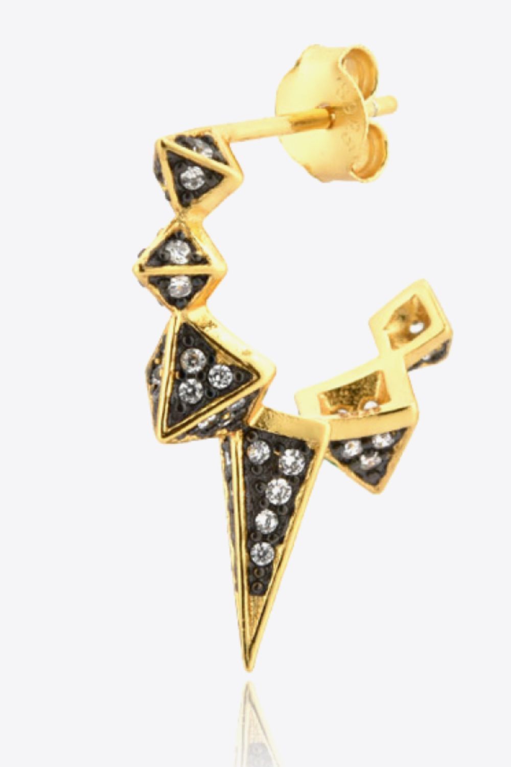 Geometric Zircon Decor 925 Sterling Silver Earrings Trendsi