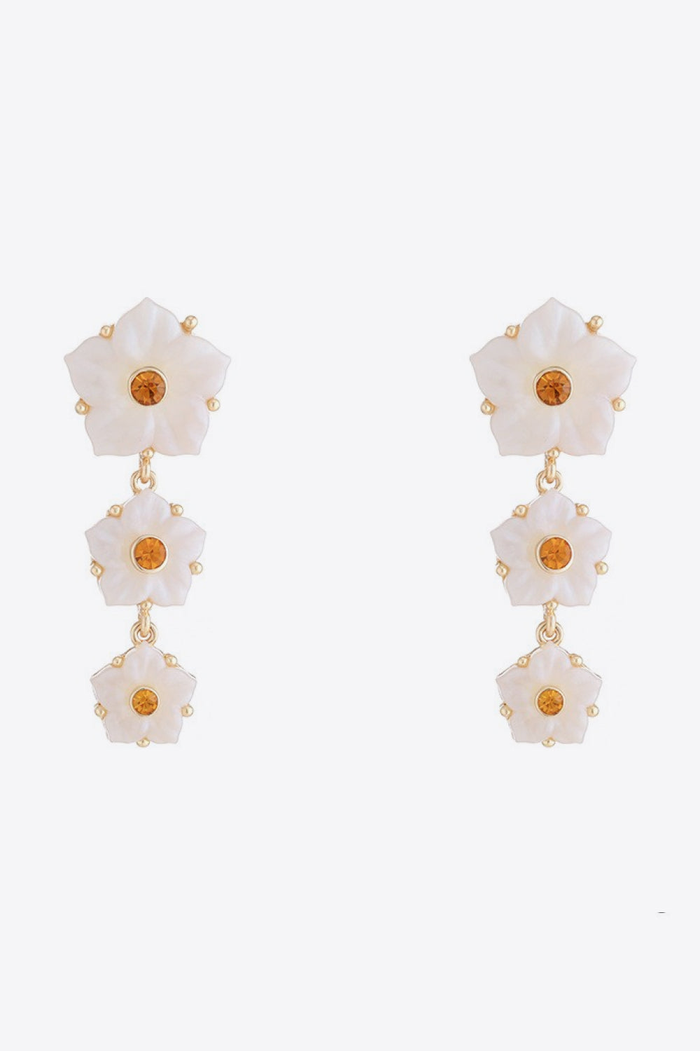 Contrast Resin Flower Earrings Trendsi