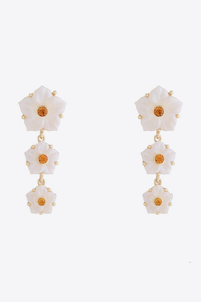Contrast Resin Flower Earrings Trendsi
