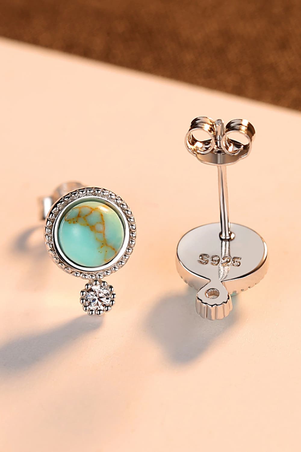 Turquoise Platinum-Plated Earrings Trendsi