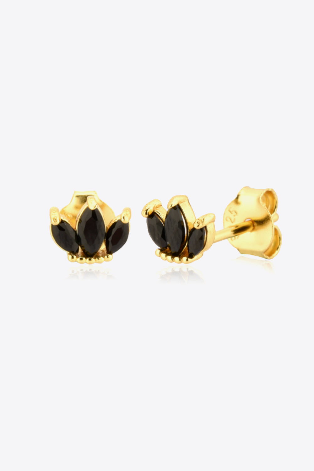 925 Sterling Silver Zircon Decor Stud Earrings Trendsi