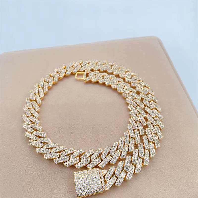 Sterling Silver D Color Moissanite Rhombic Chain Neckalce