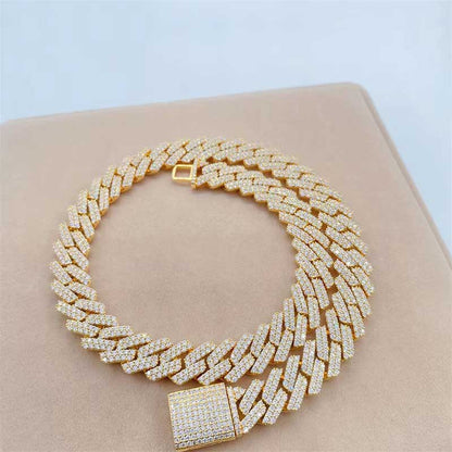 Sterling Silver D Color Moissanite Rhombic Chain Neckalce