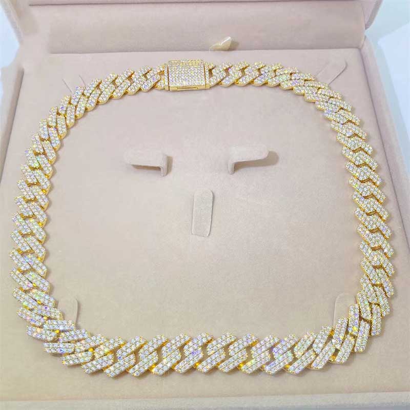 Sterling Silver D Color Moissanite Rhombic Chain Neckalce