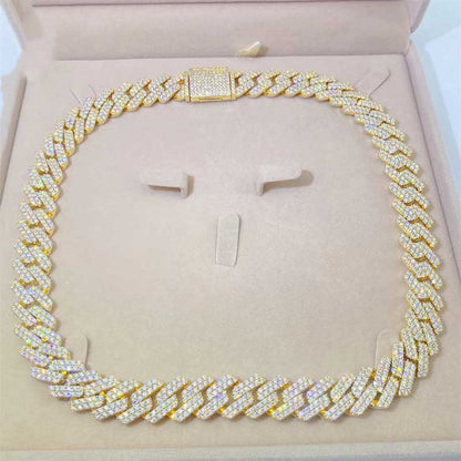 Sterling Silver D Color Moissanite Rhombic Chain Neckalce