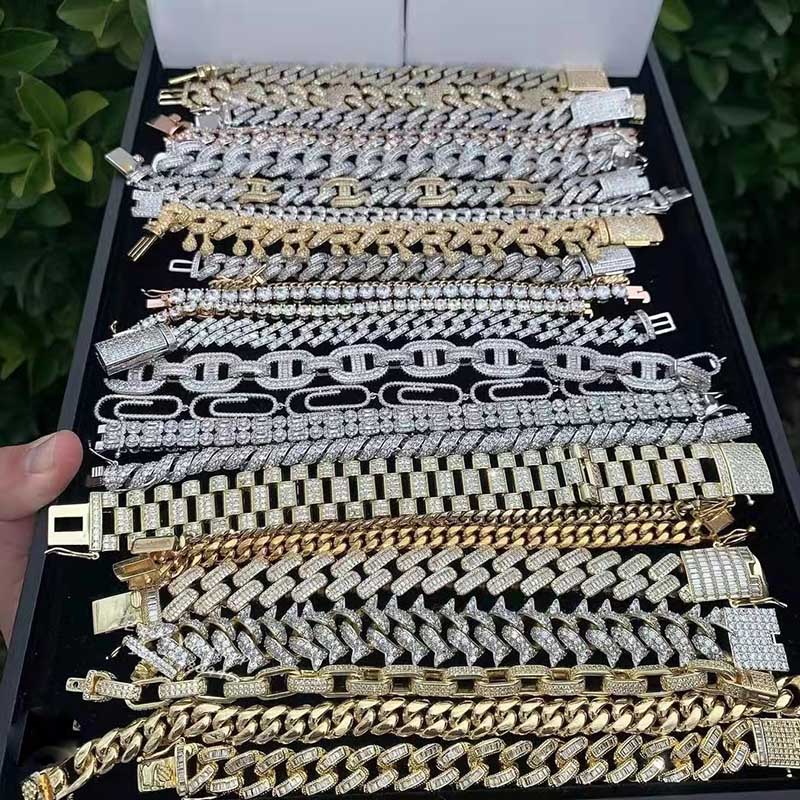 Sterling Silver D Color Moissanite Rhombic Chain Neckalce