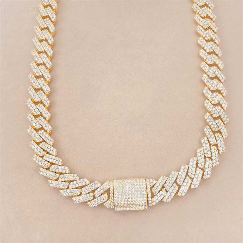 Sterling Silver D Color Moissanite Rhombic Chain Neckalce