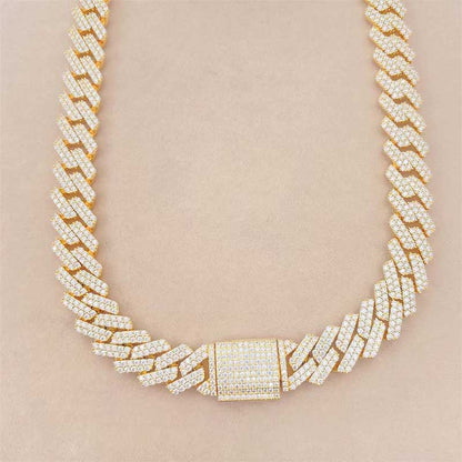 Sterling Silver D Color Moissanite Rhombic Chain Neckalce