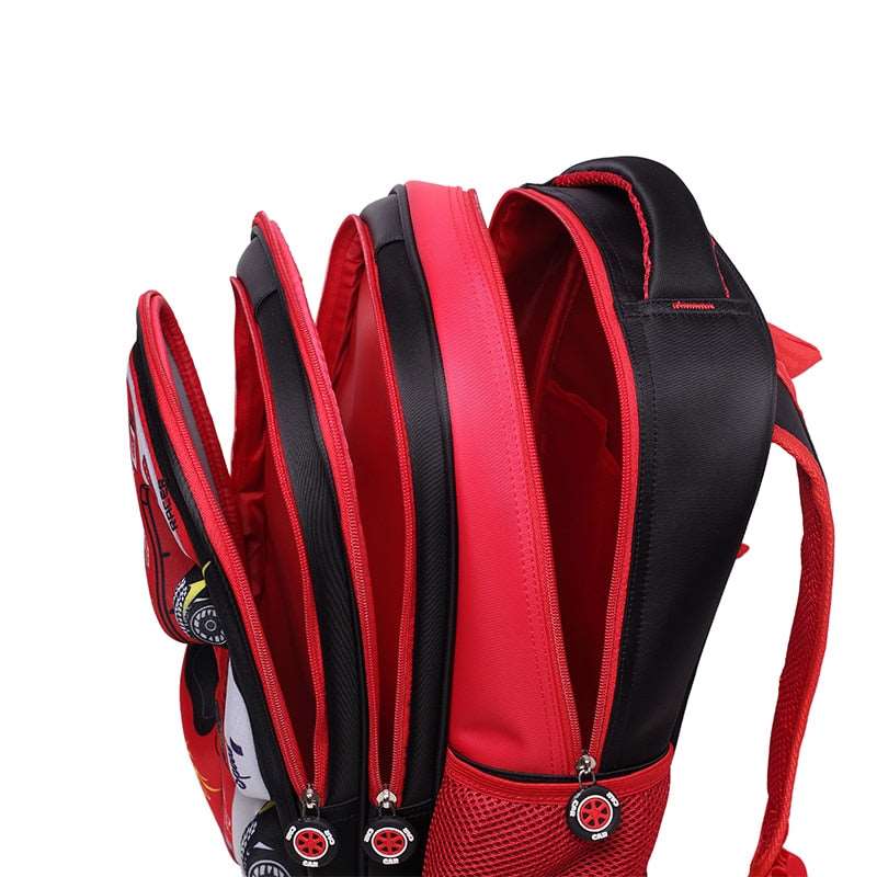 Car children schoolbag racing Three dimensional waterproof schoolbag Boys