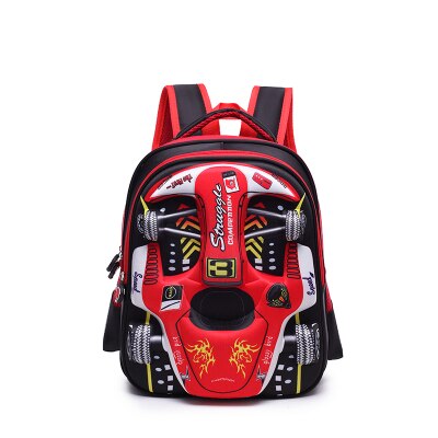Car children schoolbag racing Three dimensional waterproof schoolbag Boys