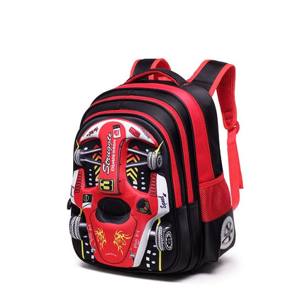 Car children schoolbag racing Three dimensional waterproof schoolbag Boys