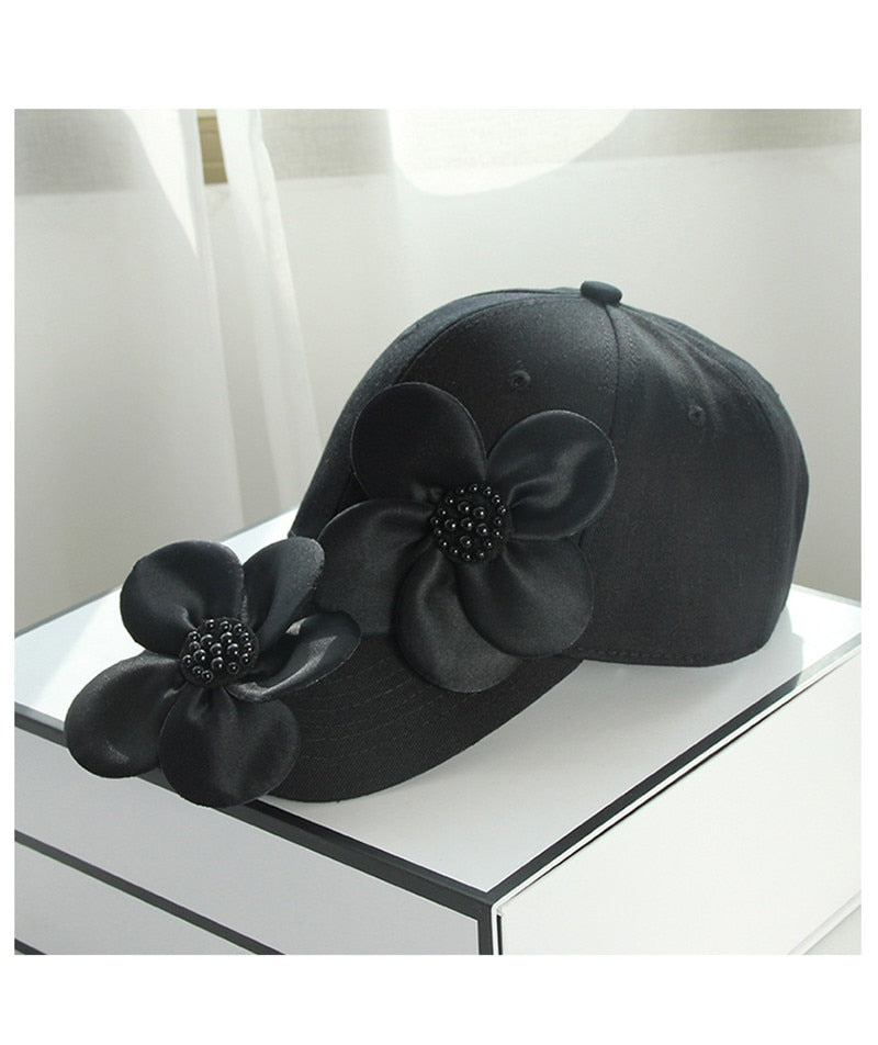 new fashion original design soft cotton big flower shade baseball hat