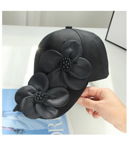 new fashion original design soft cotton big flower shade baseball hat