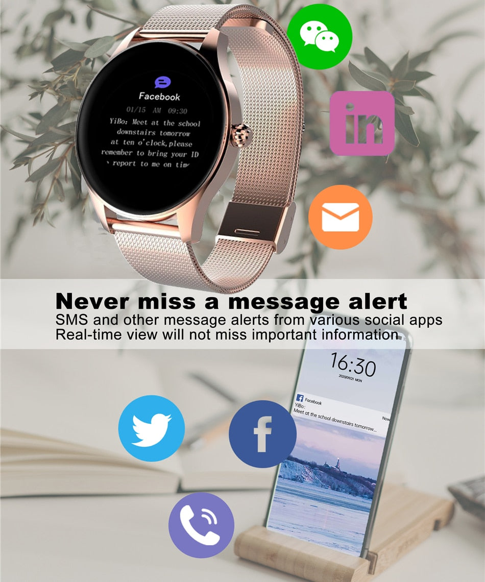 Bluetooth Call Women Smart Watch Men Full Touch Fitness