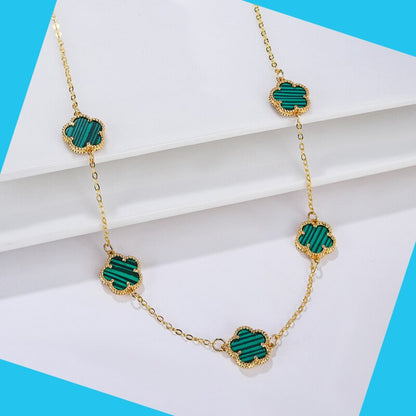 Five Leaf Flower Pendant Necklace