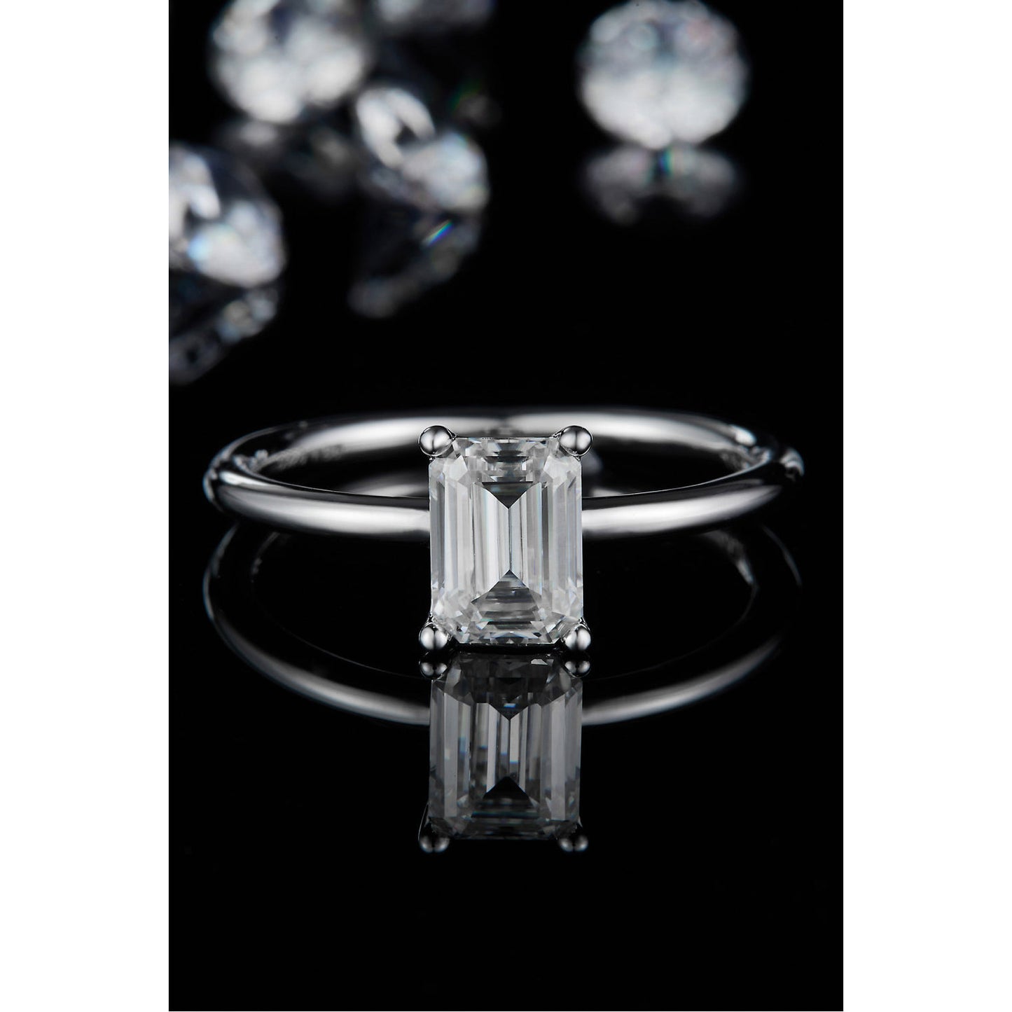 1 Carat Moissanite 925 Sterling Silver Solitaire Ring
