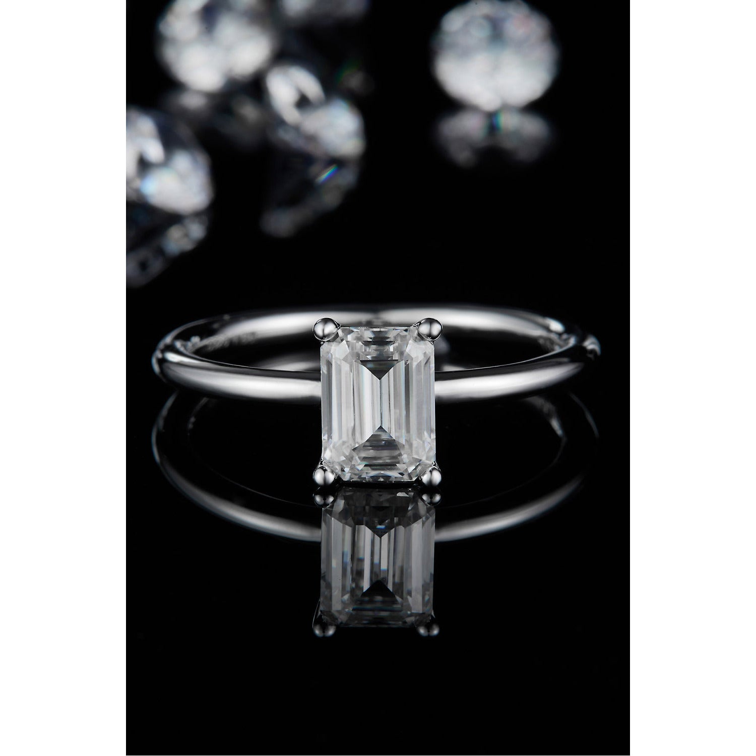 1 Carat Moissanite 925 Sterling Silver Solitaire Ring