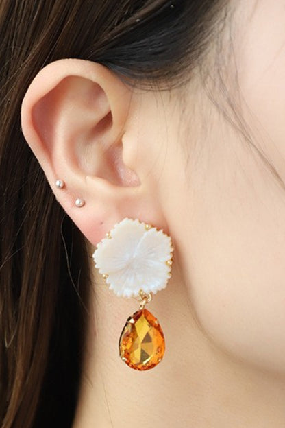 Contrast Teardrop Drop Earrings Trendsi
