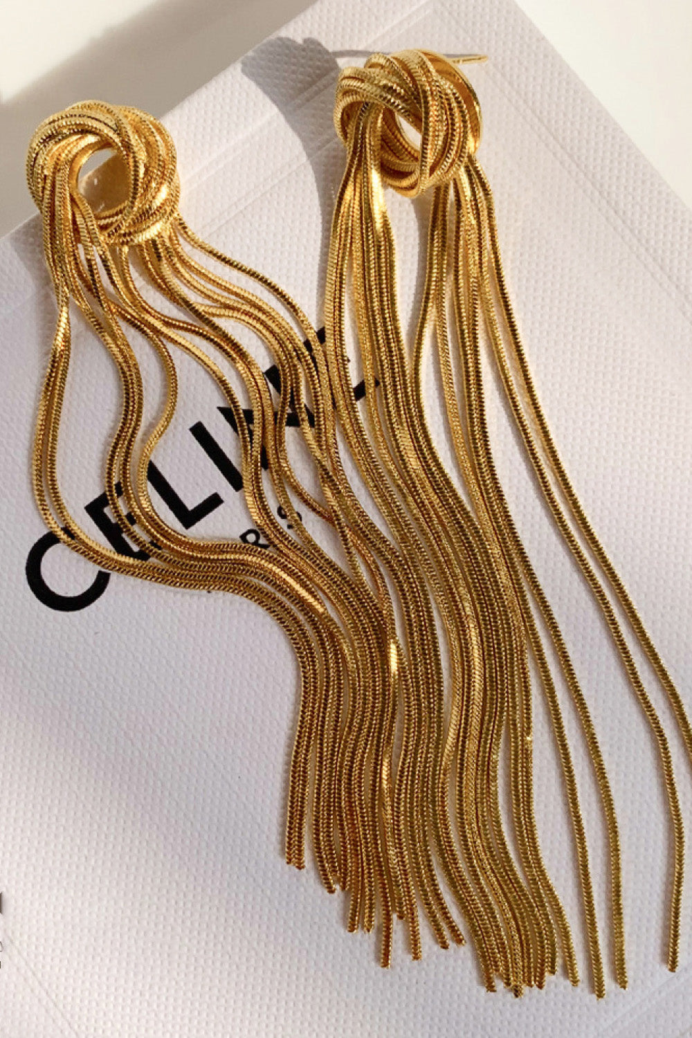 18K Gold Plated Fringe Earrings Trendsi