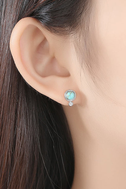 Turquoise Platinum-Plated Earrings Trendsi