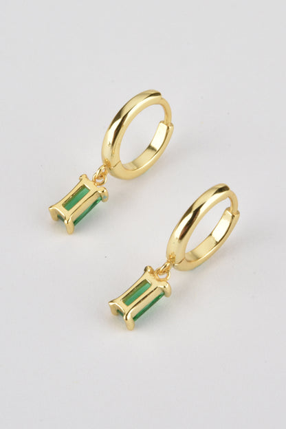 Zircon Huggie Drop Earrings Trendsi