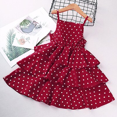 3-12Y Girls Polka-Dot Summer Dress Girls Sleeveless