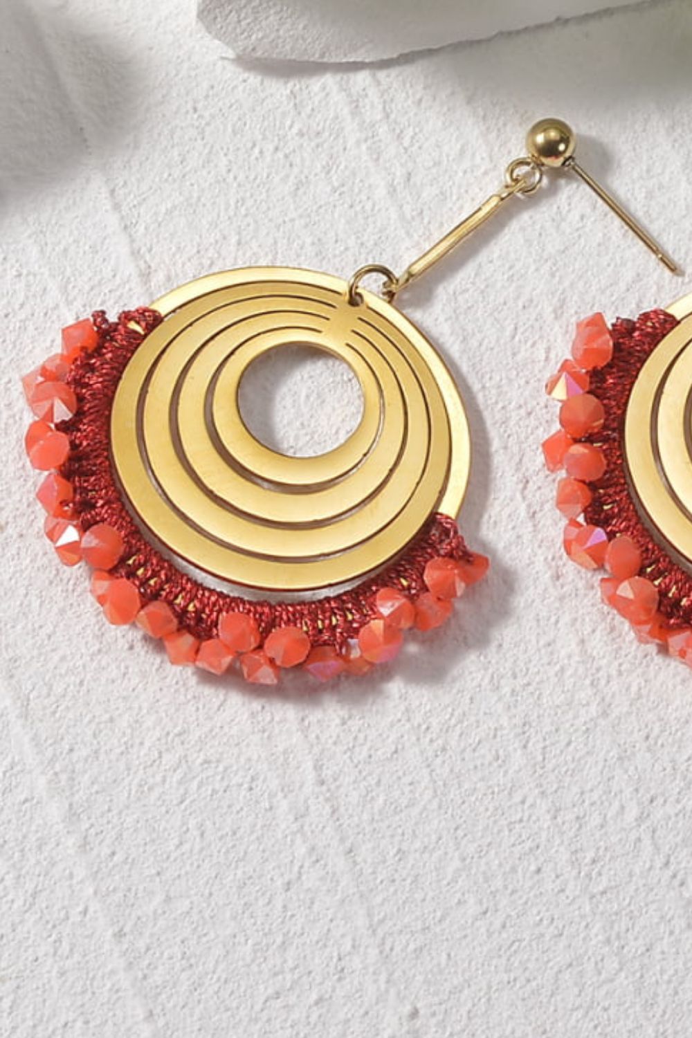 Contrast Stainless Steel Earrings Trendsi