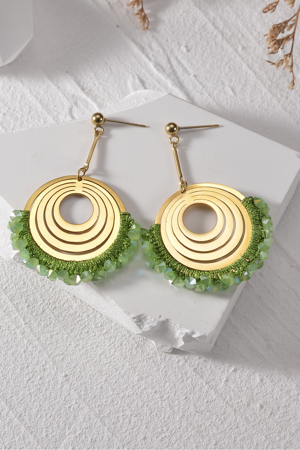 Contrast Stainless Steel Earrings Trendsi