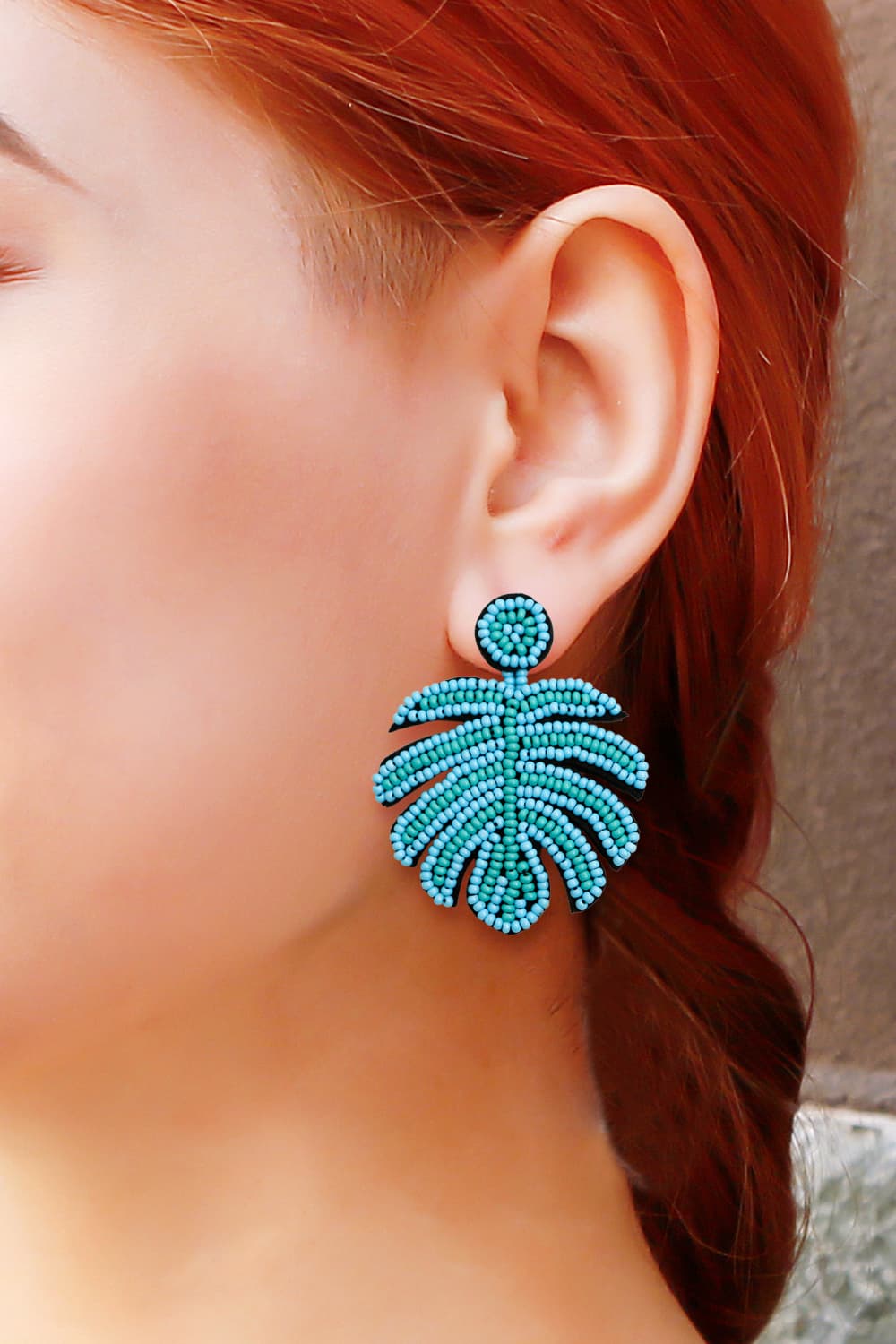 Beaded Banana Leaf Earrings Trendsi