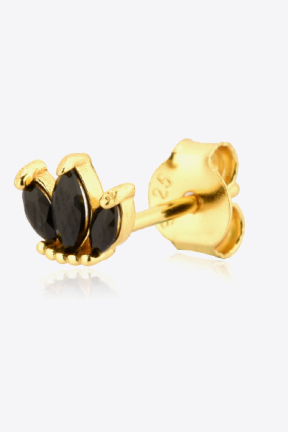 925 Sterling Silver Zircon Decor Stud Earrings Trendsi