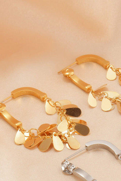 Sequin Stainless Steel Earrings Trendsi