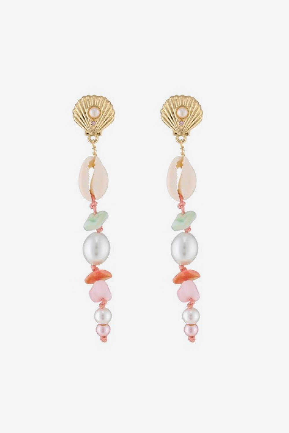 Synthetic Pearl Shell Drop Earrings Trendsi