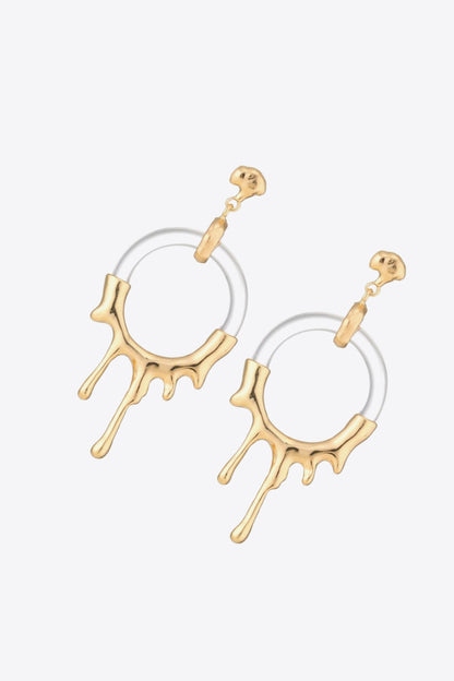 Zinc Alloy and Resin Drop Earrings Trendsi