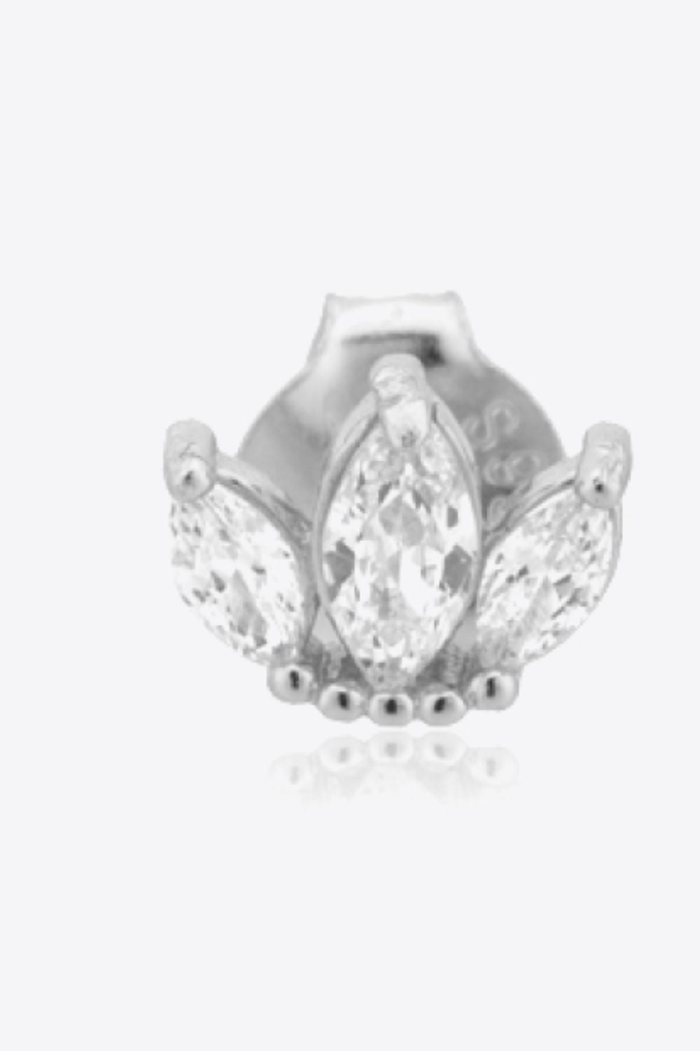 925 Sterling Silver Zircon Decor Stud Earrings Trendsi