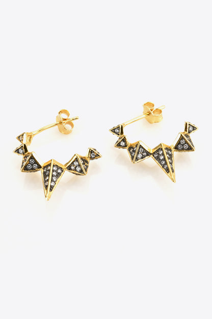 Geometric Zircon Decor 925 Sterling Silver Earrings Trendsi