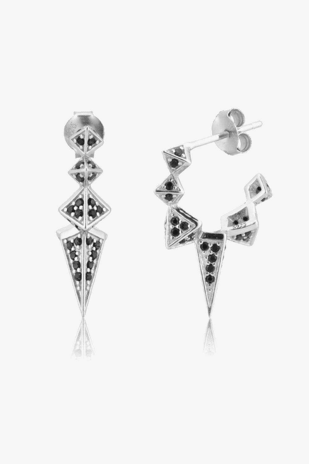 Geometric Zircon Decor 925 Sterling Silver Earrings Trendsi