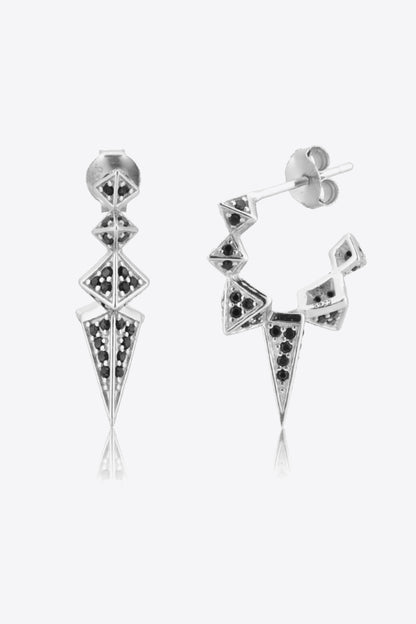 Geometric Zircon Decor 925 Sterling Silver Earrings Trendsi