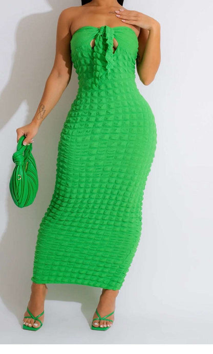 Bowknot Strapless Maxi Long Dress