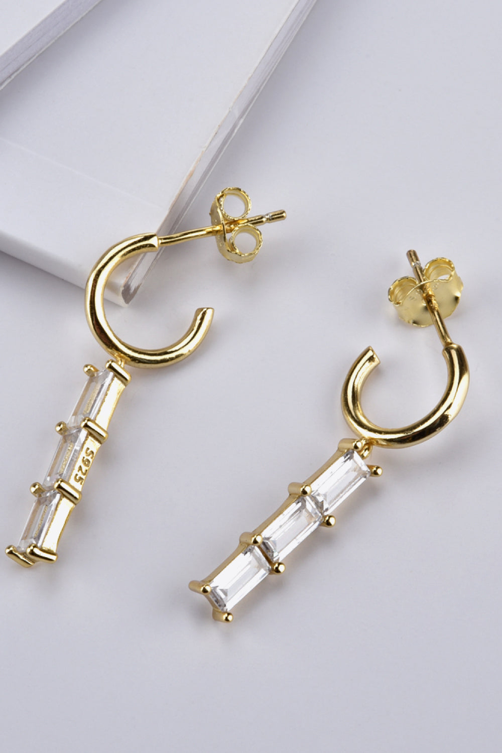 Inlaid Zircon 925 Sterling Silver Earrings Trendsi