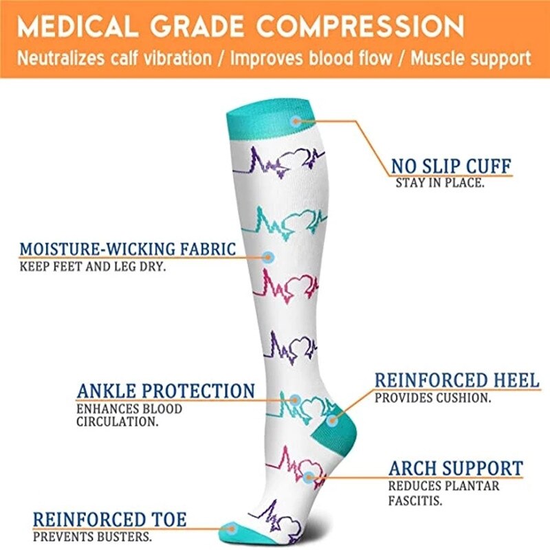 Styles Compression Socks Fit For Medical Edema Diabetes Varicose Veins Socks