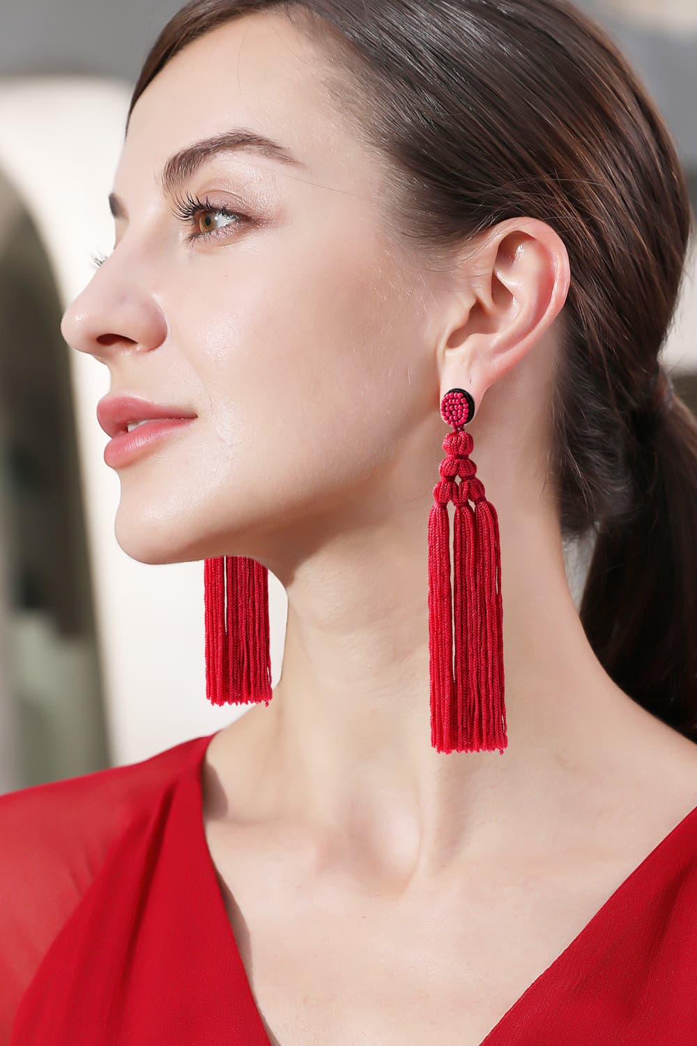 Beaded Tassel Earrings Trendsi
