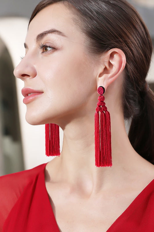 Beaded Tassel Earrings Trendsi
