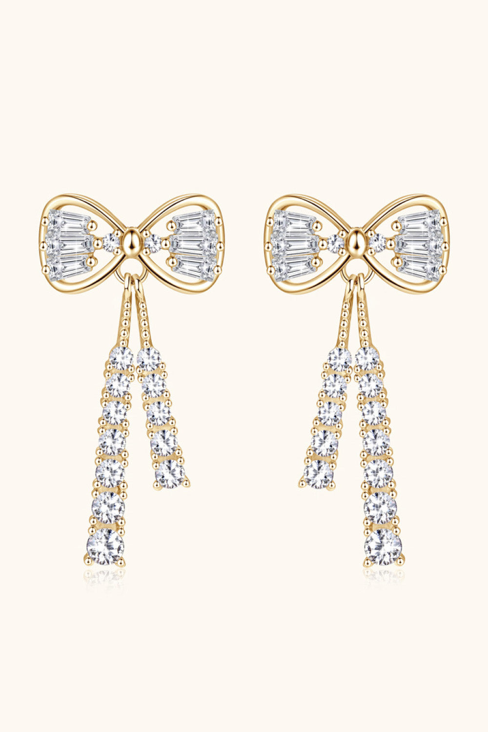 1.12 Carat Moissanite 925 Sterling Silver Bow Earrings Trendsi